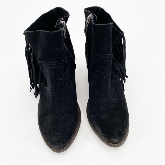 Steve Madden Faulkner Black Fringe Ankle Booties, Size 6 M - Picture 2 of 14